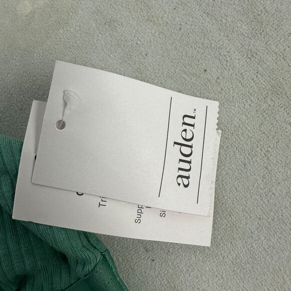 Auden Unlined Triangle Bralette XS Forest Green Adjustable Straps Ribbed - Picture 2 of 14